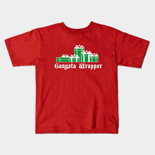 Gangsta Wrapper Kids T-Shirt by mymainmandeebo